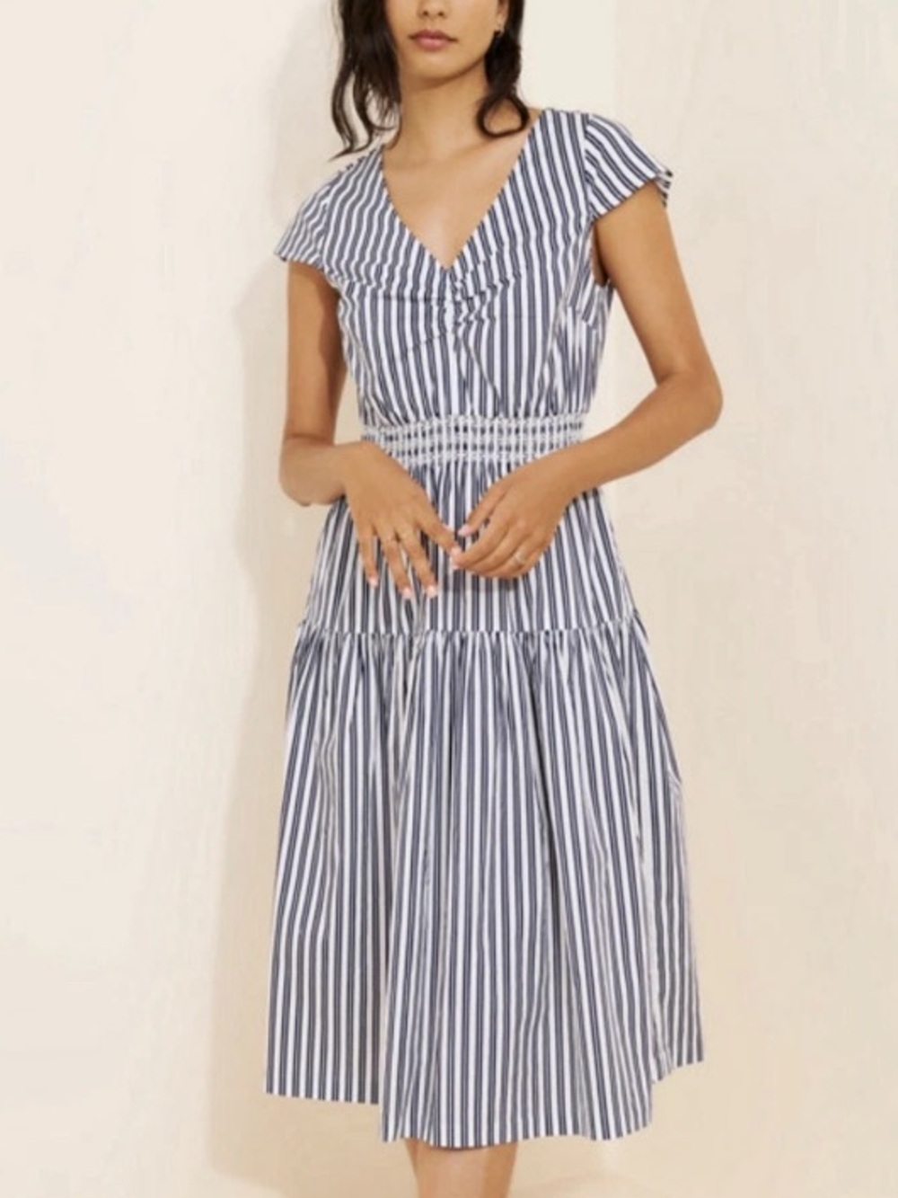 Anthropologie x Universal Standard Ambroeus Smocked Poplin Midi Dress New 1X